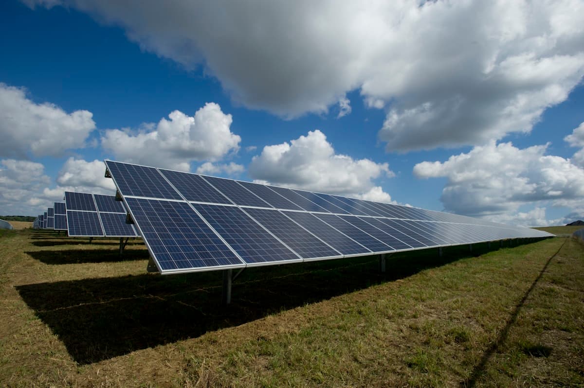 Solar panels providing renewable energy to a community